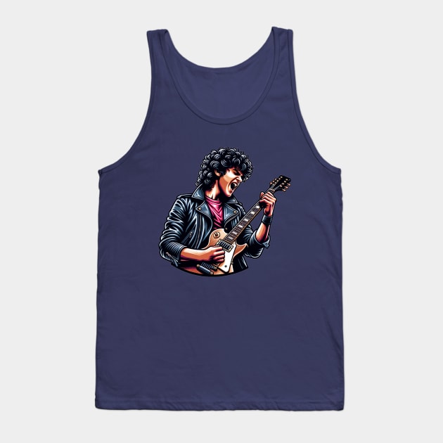 Bon Jovi Playing Guitar Tank Top by Maries Papier Bleu